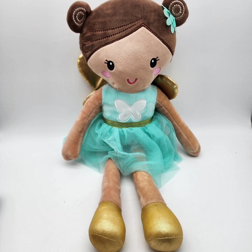 Your Zone Ballerina Tan Fairy Plush Doll 21" Butterfly Long Legs Tulle Skirt